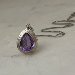 Amethyst teardrop pendant.
